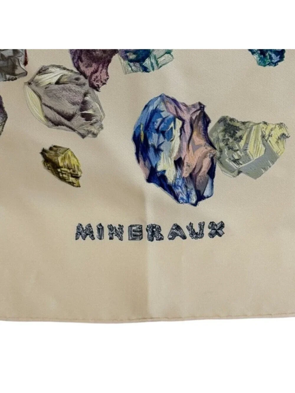 Hermes Mineraux Carre 90 Silk Scarf White